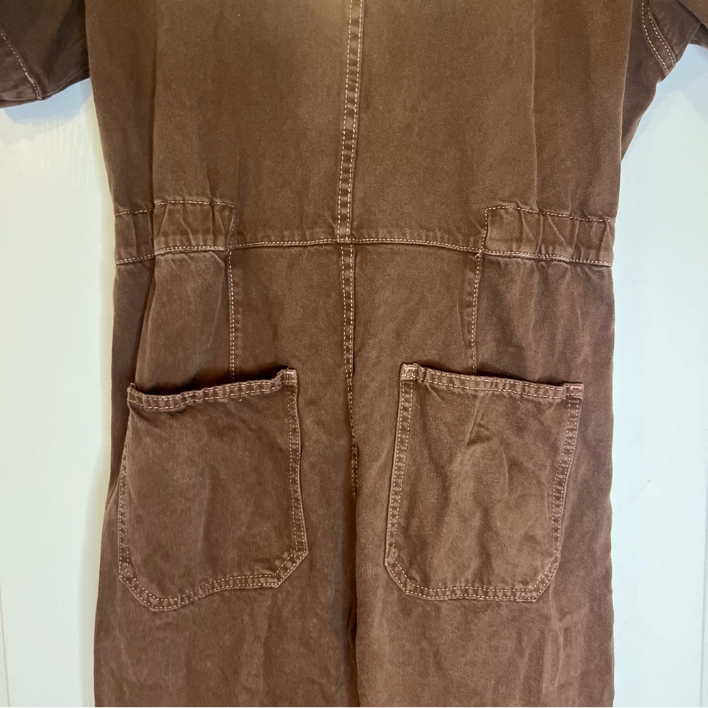Free People We The Free Marci Coverall Jumpsuit Brown Women’s Size MEDIUM - Picture 14 of 16